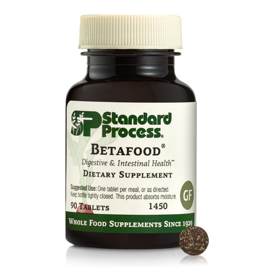 Standard Process Betafood frente del envase mostrando etiqueta y beneficios