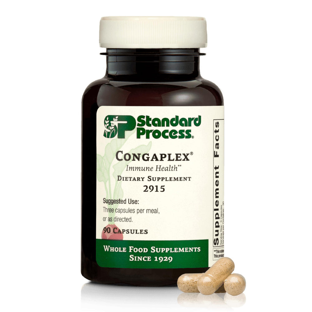 Standard Process Congaplex envase frontal que muestra 90 cápsulas y marca confiable