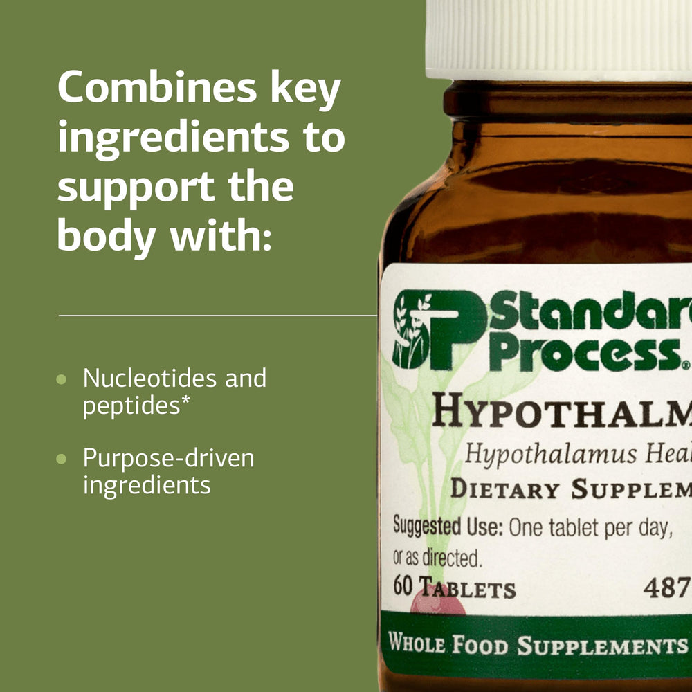 Standard Process etiqueta con lista de ingredientes y formato de suplemento claro