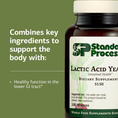 Standard Process persona tomando wafer con comida, soporte digestivo