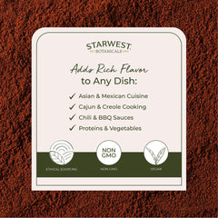 Starwest Botanicals cucharada de cayena mostrando porción práctica