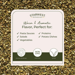 Starwest Botanicals cucharada de orégano a granel lista para sazonar con precisión