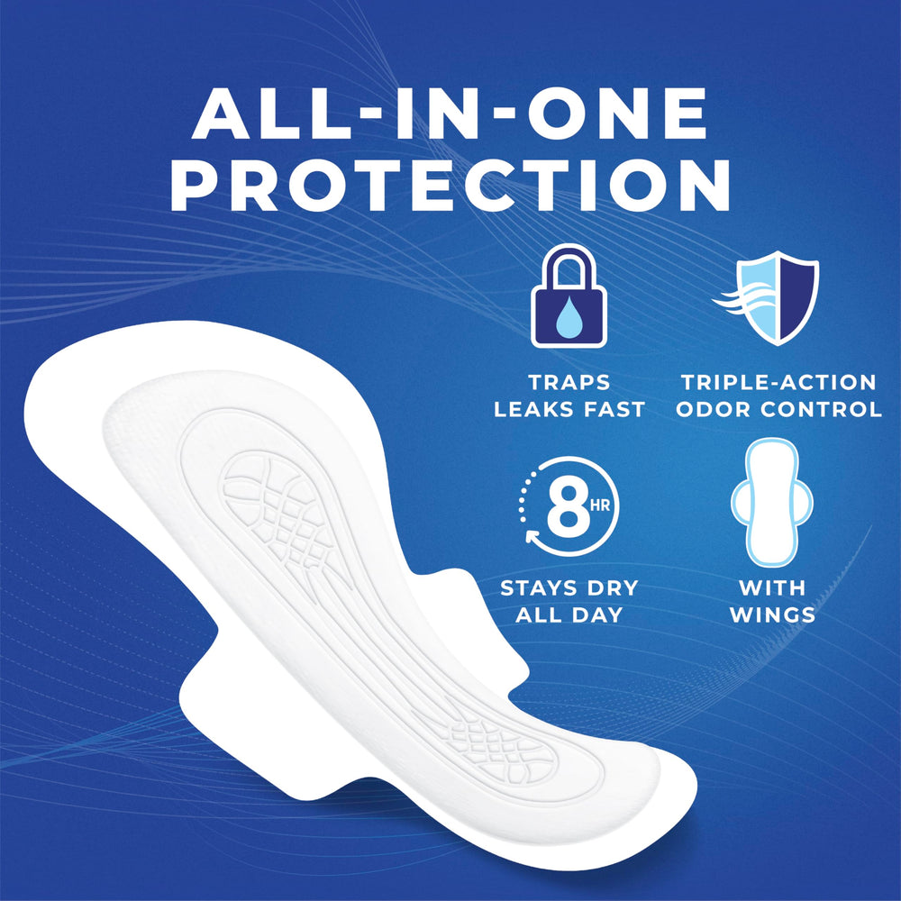 Stayfree primer plano del núcleo absorbente para rápida retención