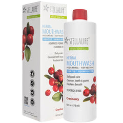 StellaLife enjuague frontal mostrando botella y etiqueta, transmite confianza