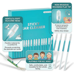 Generic Sticky Ear Cleaning Stick primer plano de la punta de goma adhesiva mostrando textura suave