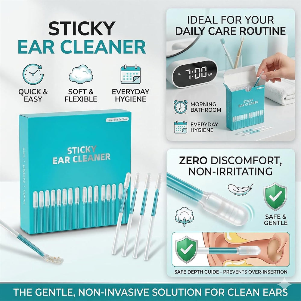 Generic Sticky Ear Cleaning Stick uso en mano demostrando limpieza cómoda y controlada