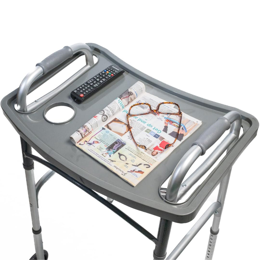 STRONGARM bandeja junto a una regla mostrando dimensiones y escala práctica