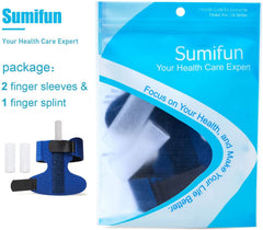 Sumifun primer plano de dedo inmovilizado mostrando alineación y protección