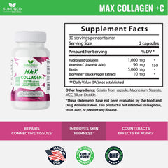 Sundhed Natural Max Collagen Plus C piel mas firme e hidratada gracias al colageno hidrolizado