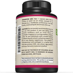 Sunergetic Serrapeptase: etiqueta frontal para claridad de dosis y uso.