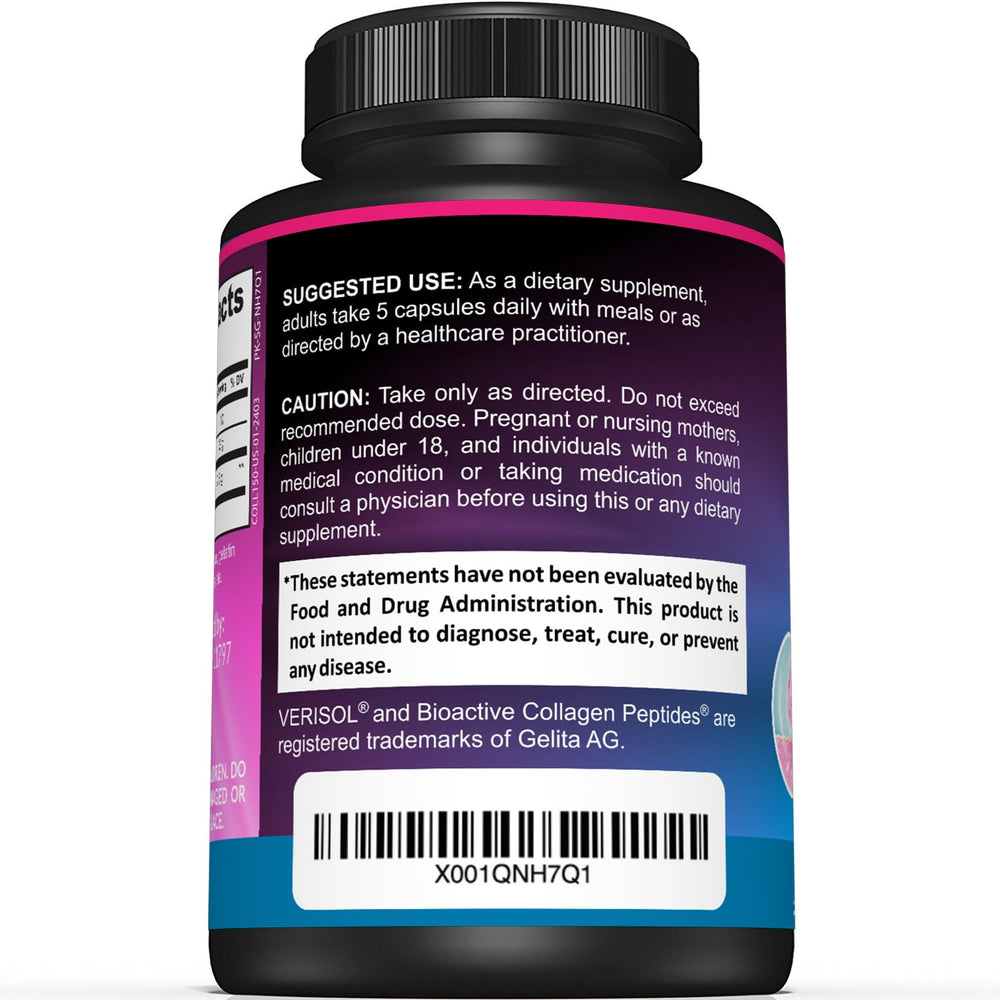 Sunergetic Verisol cápsulas de colágeno para piel y uñas.