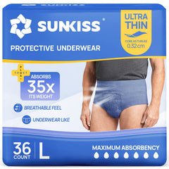 SUNKISS empaque frontal azul mostrando 36 unidades y cómoda organización