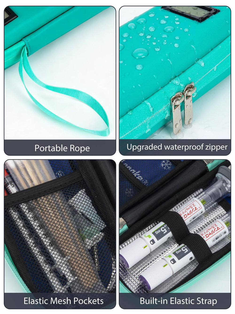 SUNMON comparación de tamaño junto a una pluma Zepbound, muestra escala y capacidad