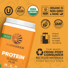Sunwarrior batido en vaso lista para consumo post entreno