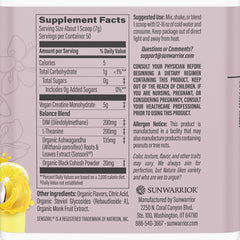 Cuchara medidora de Sunwarrior Creatina Monohidratada Yuzu Coco para dosis rápidas.