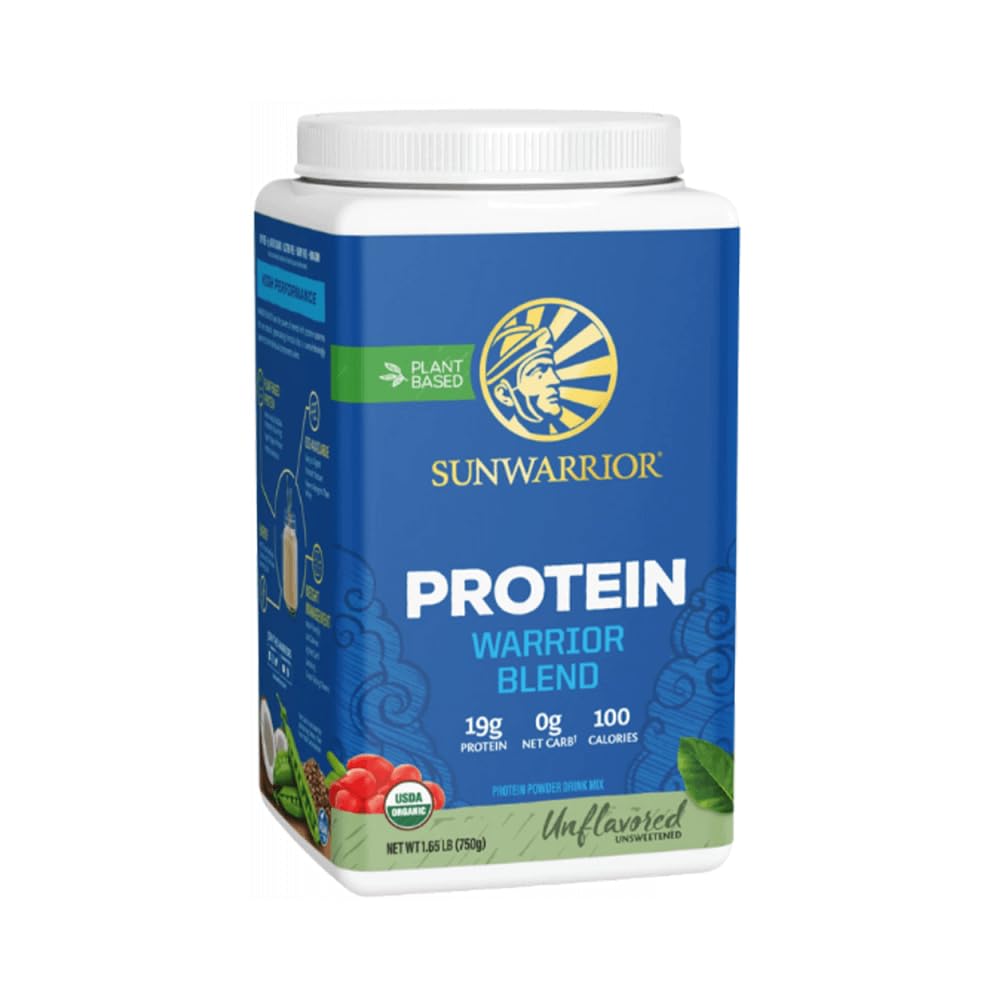 Sunwarrior batido vegetal preparado en vaso, opción neutra para añadir proteína