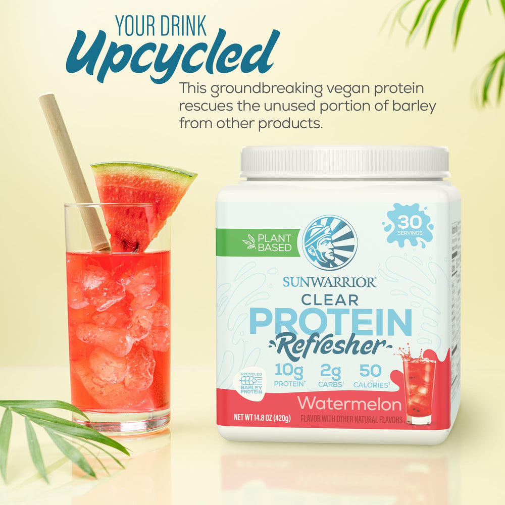 Sunwarrior etiqueta de ingredientes orgánicos y fuentes vegetales
