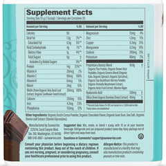 Sunwarrior textura del polvo cacao, disolución rápida y sabor