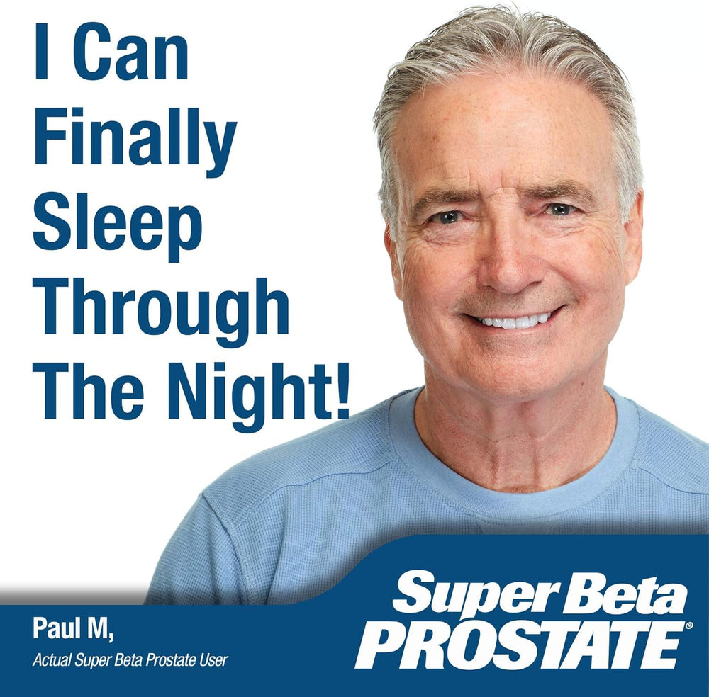 SUPER BETA PROSTATE escena nocturna que sugiere menos interrupciones y mejor descanso