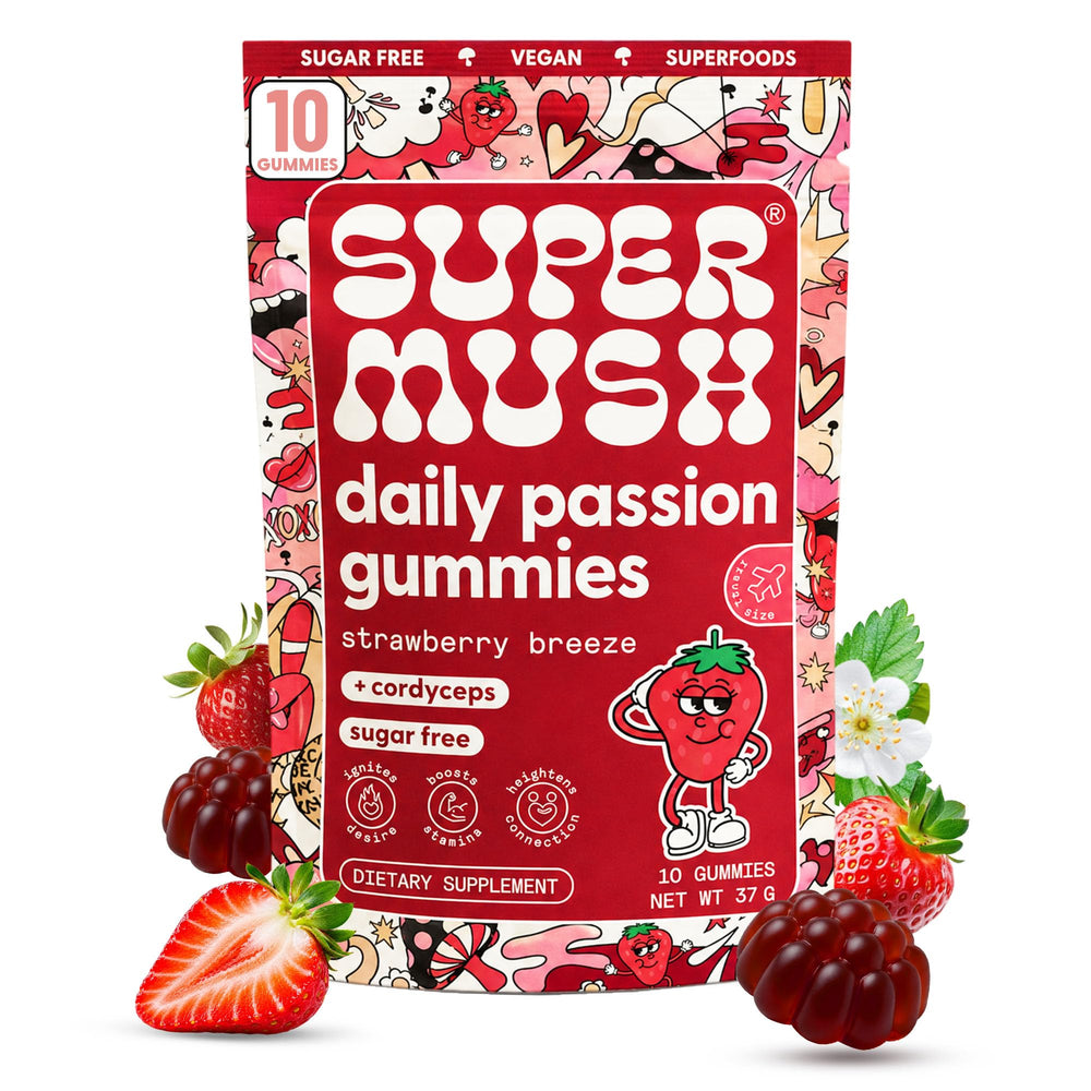 SuperMush gominolas pack frontal muestra beneficios diarios