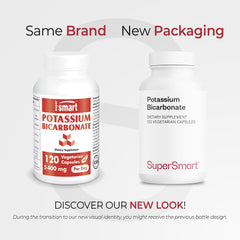 Supersmart bicarbonato de potasio: cápsulas vegetarianas para consumo diario conveniente.