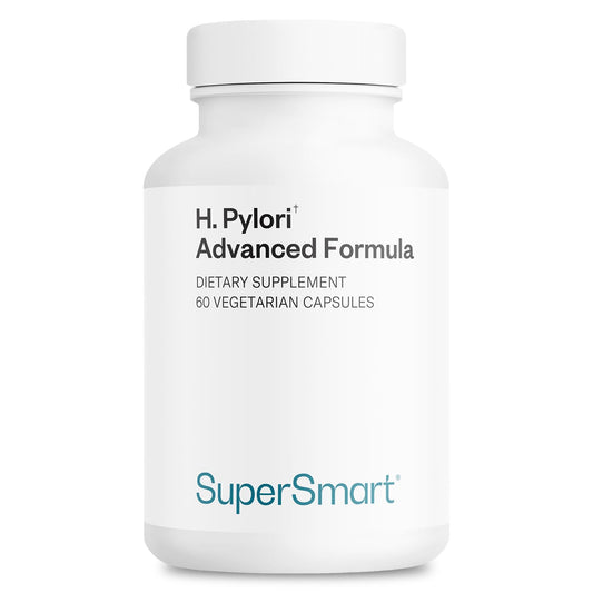 Supersmart H. Pylori Advanced Formula, bote de cápsulas, fácil de usar en la rutina diaria.