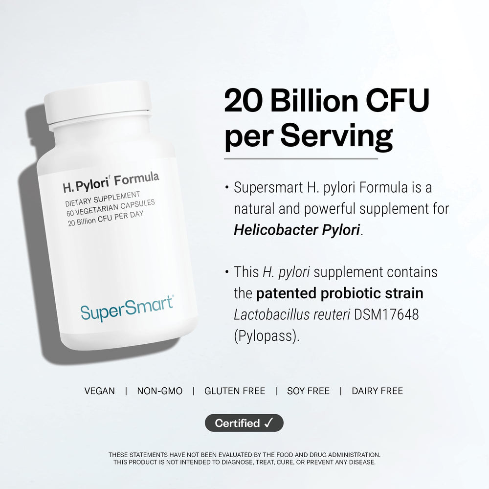 Supersmart H. Pylori uso diario con mano sujetando cápsulas, transmitiendo facilidad de incorporación