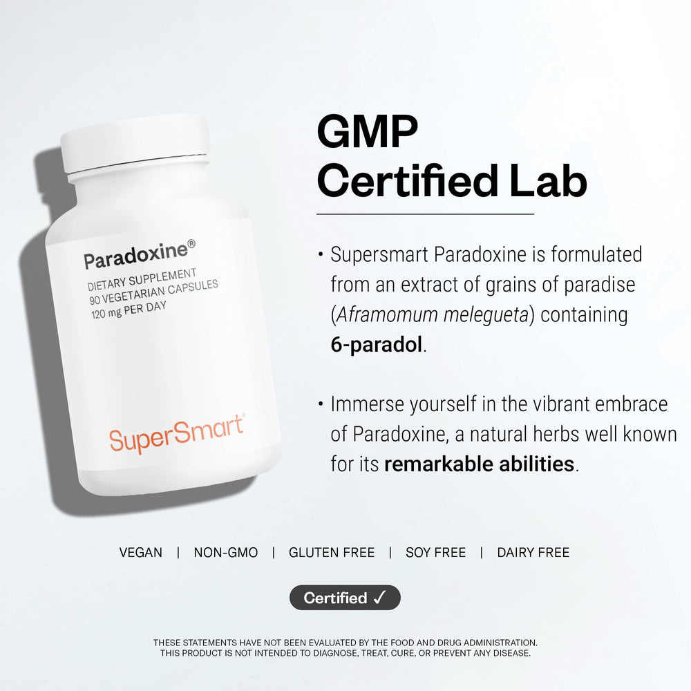 Cápsula de Supersmart Paradoxine en mano indicando tamaño y comodidad al tragar