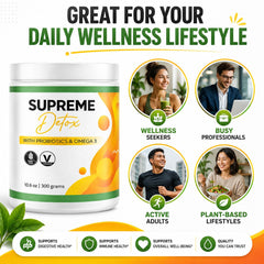 Supreme Detox envase compacto listo para llevar en viajes y oficina