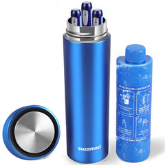 suzamed estuche frontal azul mostrando diseño compacto y protección térmica
