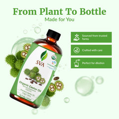 SVA ORGANICS persona aplicando aceite en cabello para masaje y mejora de manejo capilar