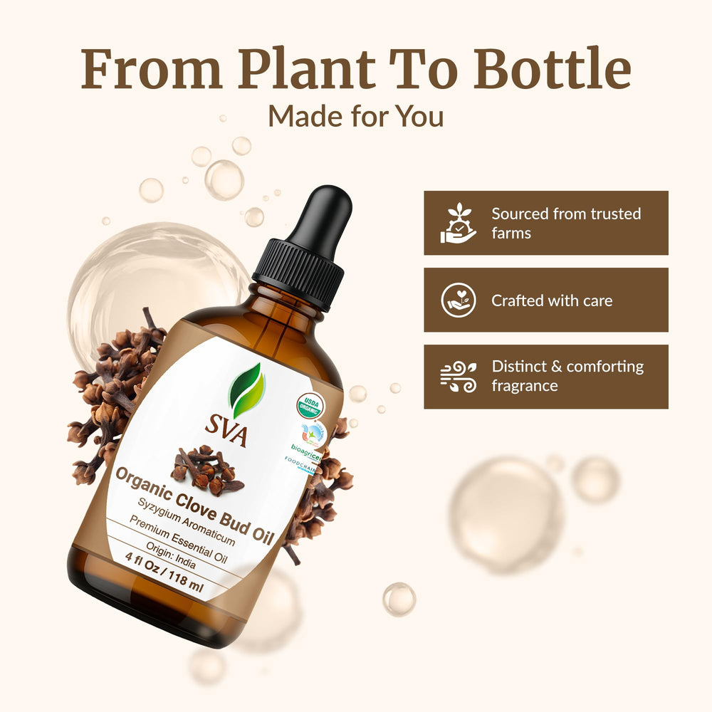 SVA ORGANICS etiqueta orgánica en primer plano indicando pureza y origen