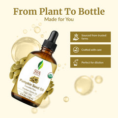 SVA ORGANICS frasco 118 ml junto a elementos para comparar tamaño