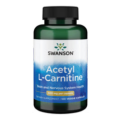 Swanson Acetil-L-Carnitina 500 mg, cápsulas: posible apoyo a energía diaria.