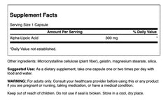Swanson etiqueta y empaque alfa lipoico: información de pureza y sello GMP