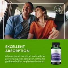 Etiqueta posterior de Swanson Albion Vanadio y Cromo, información de calidad