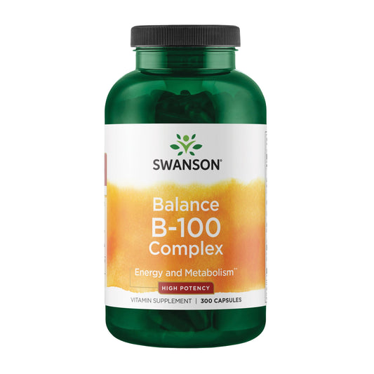 Swanson B-100 cápsulas: impulso de energía diaria para mayor vitalidad.