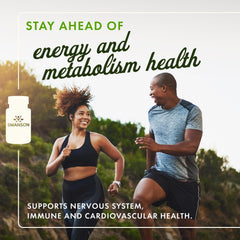 Swanson B-50 capsules close-up highlighting convenient capsules for immune and nervous system support.