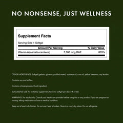 Swanson beta-caroteno, etiqueta visible, garantía de calidad y trazabilidad