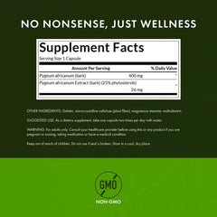 Etiqueta Swanson Pygeum con información de 400 mg y pureza del producto