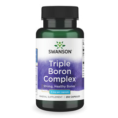 Swanson Triple Boron Complex bottle with label promoting bone health support