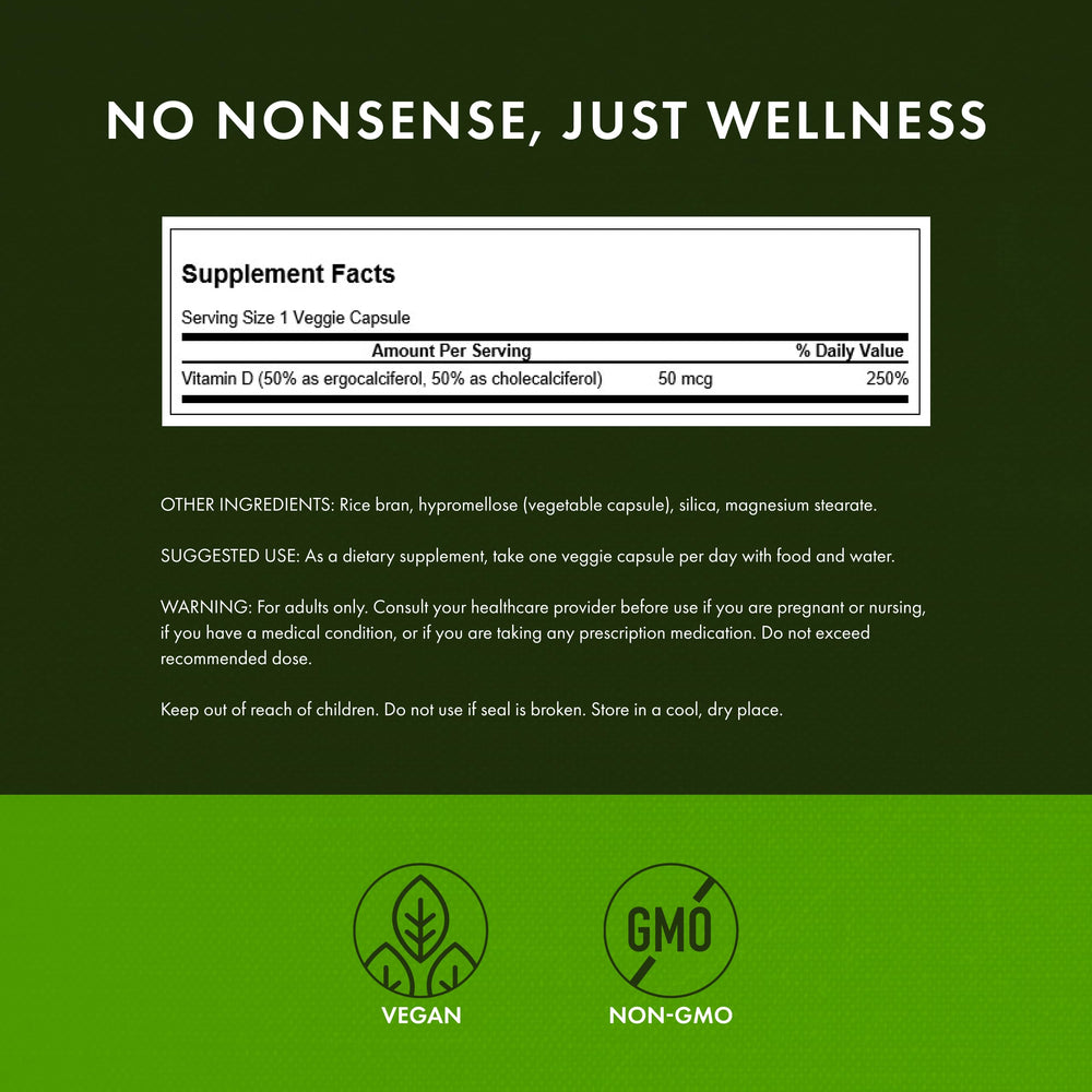 Swanson Vitamin D Complex etiqueta frontal destacando D2 y D3