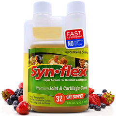 Synflex Glucosamina líquida original en botella para apoyar articulaciones.