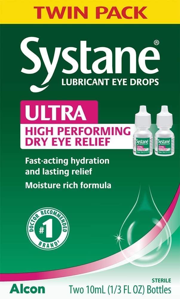 Systane en uso persona aplicando gotas para confort inmediato ocular