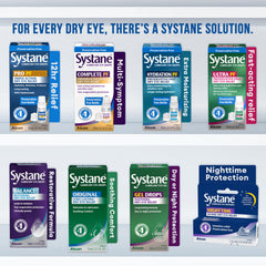 Systane etiqueta con información y beneficios para usuarios informados