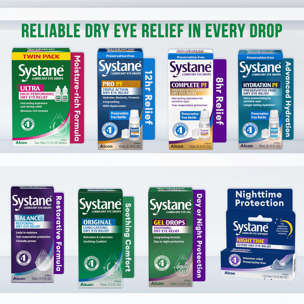 Persona aplicando Systane Ultra en ojo, comodidad inmediata