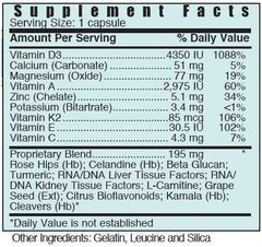 Systemic Formulas etiqueta legible con ingredientes y dosificación clara
