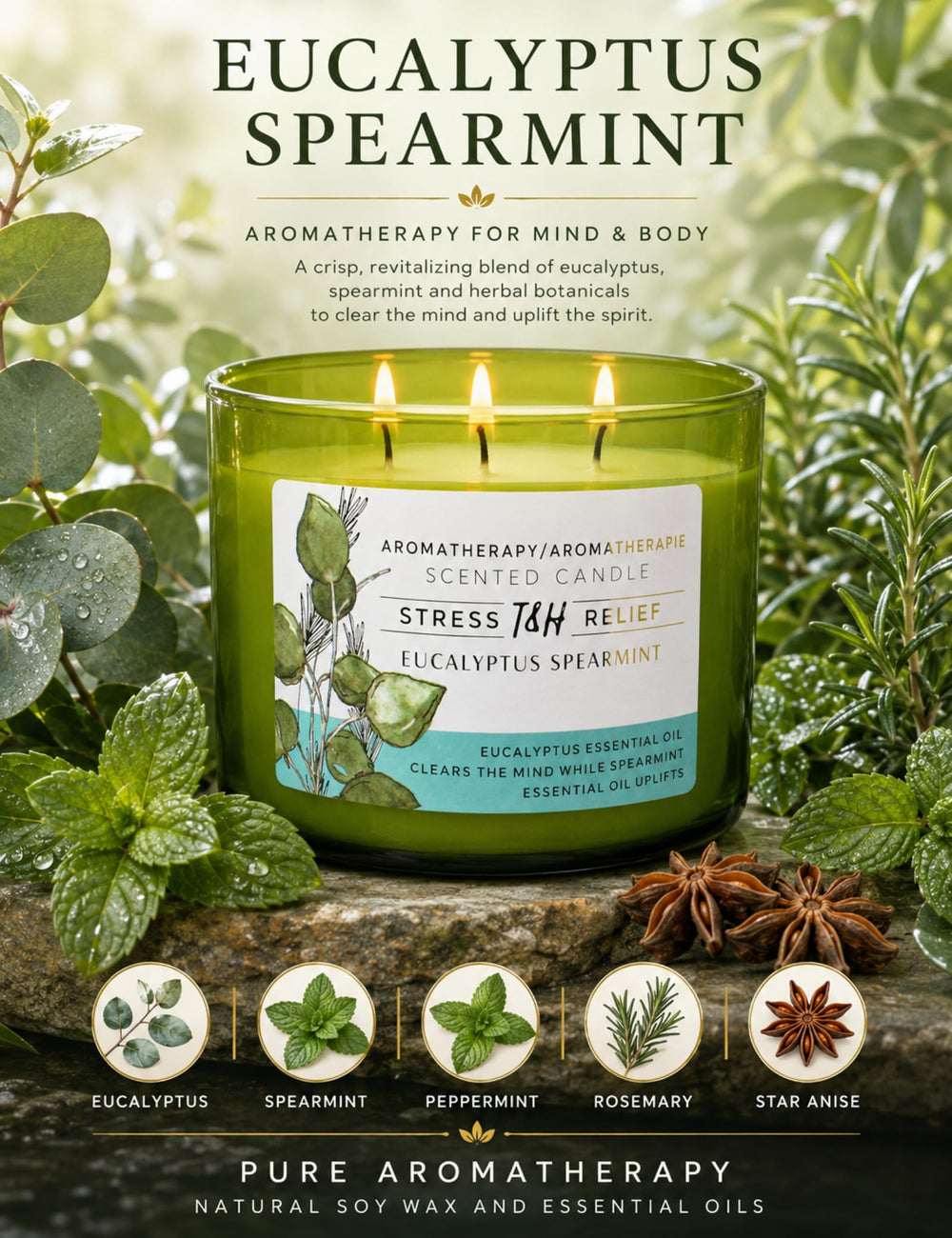 T&H close-up de las tres mechas de algodón para combustión uniforme y duradera