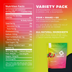 Tailwind Nutrition sobre individual abierto en mano, práctico y listo para mezclar