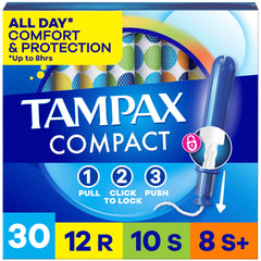 Tampax embalaje frontal mostrando la marca y protección discreta